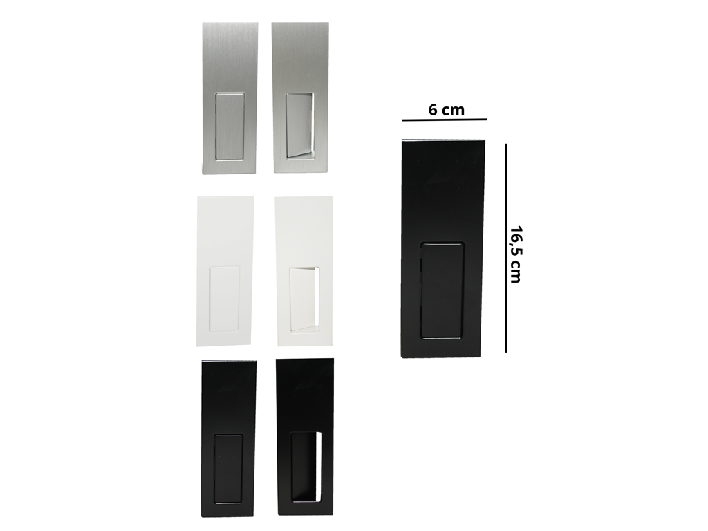 maniglia incasso duplex zero foro cieco saletta.png Maniglia Incasso Rettangolare Porta Scorrevole/Battente modello Duplex Zero foro cieco placchetta Copripresa varie finiture | Saletta - immagine 1